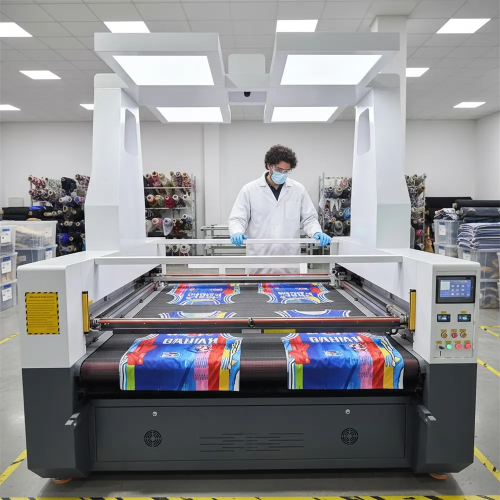 DOWIN fabric cutter processing printed textile panels