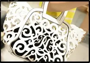Decorative bag material cutting sample from DOWIN