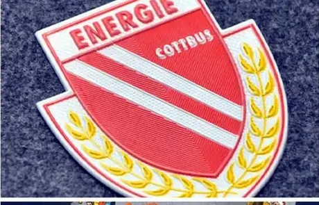 Crystal label badge with a laser-cut contour